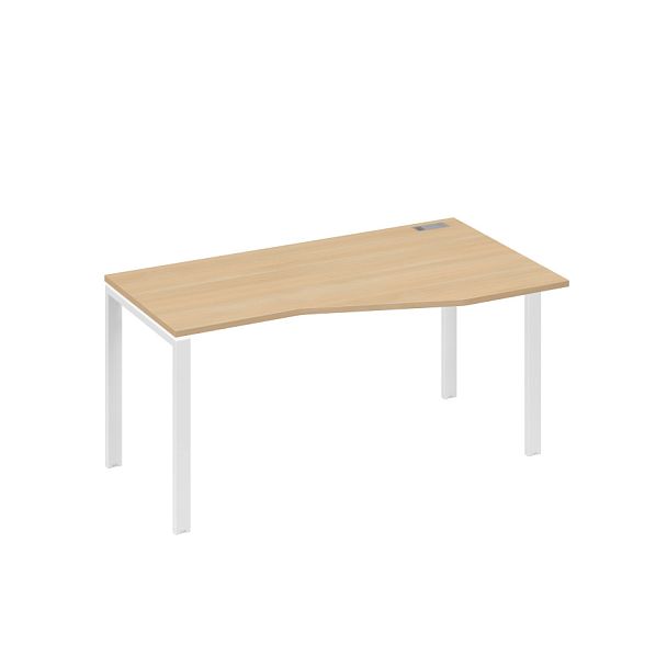 Стол эргономичный правый "Техно" на металлокаркасе UNO A4 А4 Б1 066 БП натуральный дуб / металлокаркас белый - Вид 1