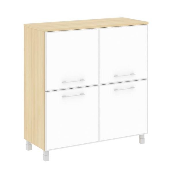 Ялта Шкаф квадратный LT.SD-1.2 R white Акация Лорка/Стекло White 1098*452*1168 - Вид 1