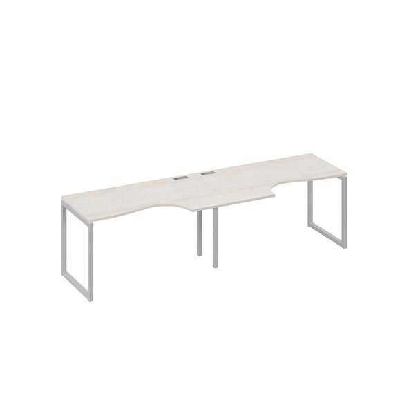 Рабочая станция столы Классика на каркасе QUATTRO (2х140) A4 А4 Б4 043-2 БП дуб / металлокаркас серый - Вид 1