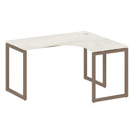 Metal System Quattro Стол криволинейный правый на О-образном м/к 40БО.СА-3 (R) Дуб наварра/Мокко металл 1400*1200*750 - Фото предпросмотра