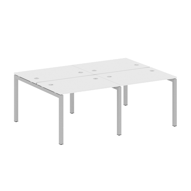 Metal System Quattro Р. ст. на 4 раб. места на П-образном м/к 50БП.СМ-4.1 Белый/Серый металл 2000*1475*750 - Вид 1