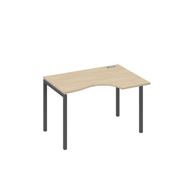 Стол эргономичный правый "Классика" на металлокаркасе DUE A4 А4 Б2 042 БП дуб скандинавский / металлокаркас антрацит - Вид 1
