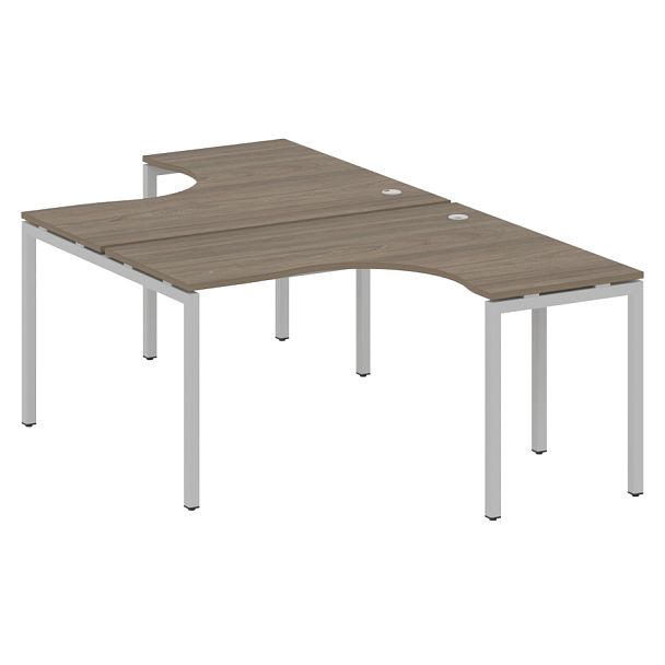 Metal System Quattro Р. ст. криволинейная на П-образном м/к 40БП.РАС-СА-2.3 Вяз/Серый металл 1400*2435*750 - Вид 1