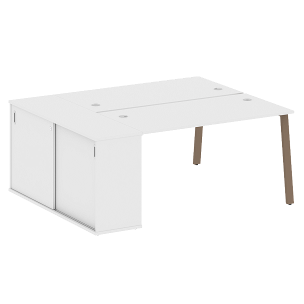 Metal System Р. ст. с шкафом-купе на А-образном м/к БА.РС-СШК-1.3 Т Белый/Мокко металл 1810*1475*750 - Вид 1