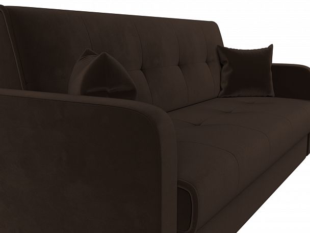 Диван книжка Надежда (полностью микровельвет коричневый) - Вид 4