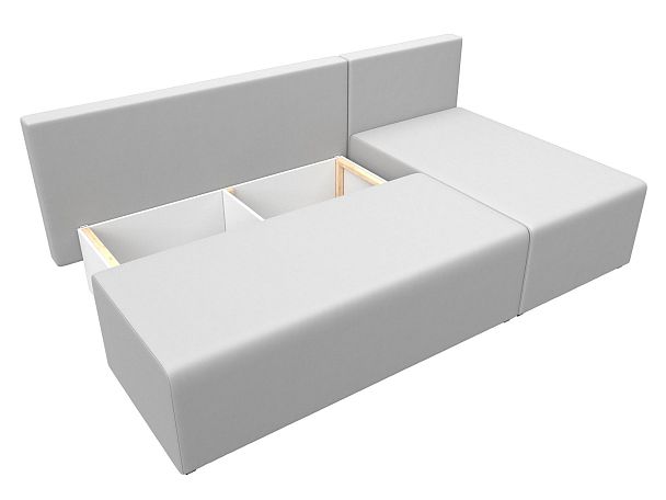 Угловой диван Поло правый (полностью экокожа белая) - Вид 7