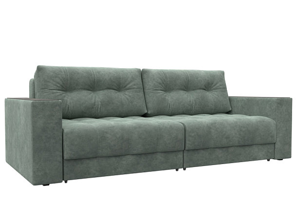 Диван прямой с декором Лига-049 НПБ Велюр зеленый - Вид 1