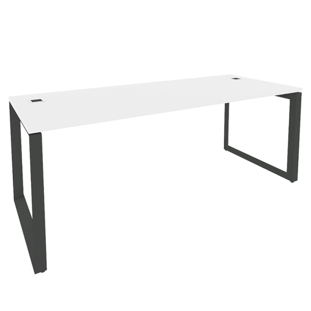 Onix Direct Стол рабочий руководителя на О-образном м/к O.MO-SRR-6.8 Белый бриллиант/Антрацит металл 1980*800*750 - Вид 1