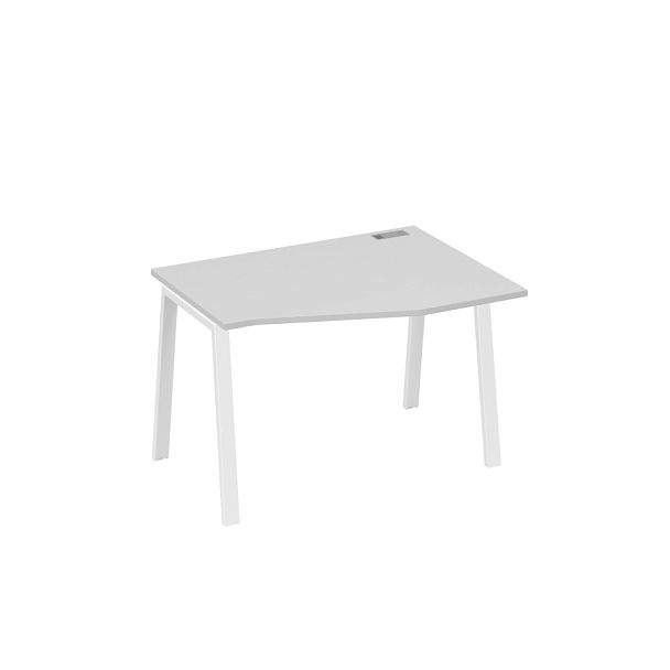 Стол эргономичный правый "Техно" на металлокаркасе TRE A4 А4 Б3 062 БП серый / металлокаркас белый - Вид 1