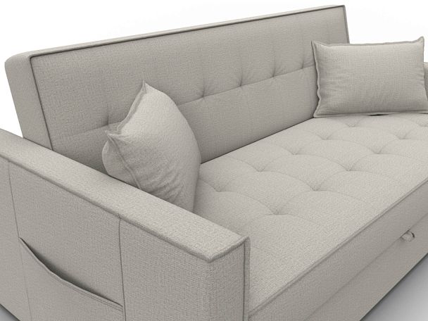 Диван прямой Лига-104 (160) Рогожка бежевый - Вид 4