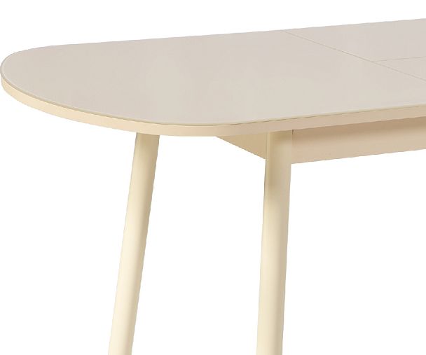 Стол раскладной стеклянный Вин 120 Кремовый/Кремовый - Вид 8