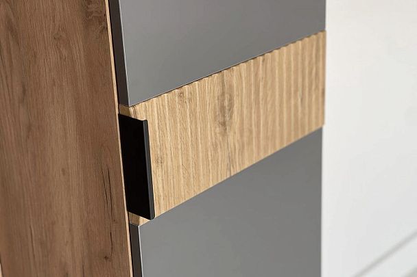 Бери Шкаф однодверный MPR-023.2564 дуб крафт золотой/графит - Вид 5