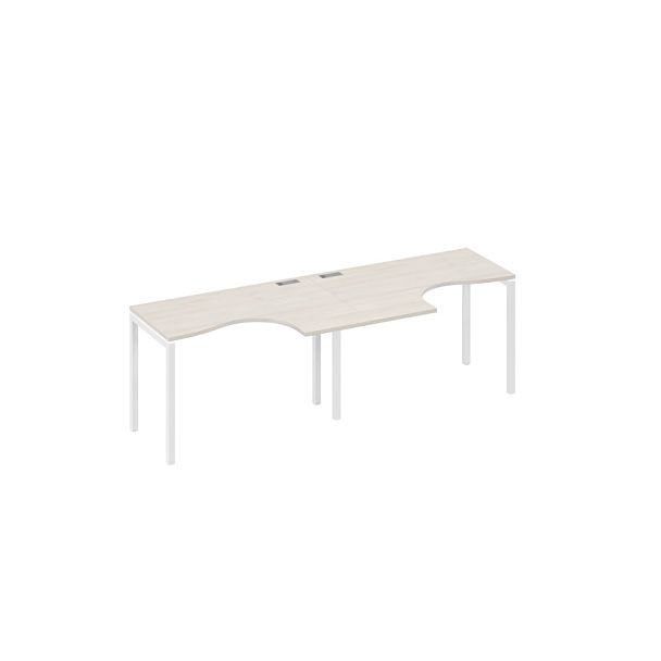 Рабочая станция столы Классика каркас DUE (2х120) A4 А4 Б2 031-2 БП дуб / металлокаркас белый - Вид 1