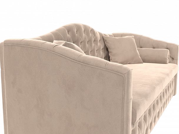 Прямой диван Мечта (полностью велюр бежевый) - Вид 4