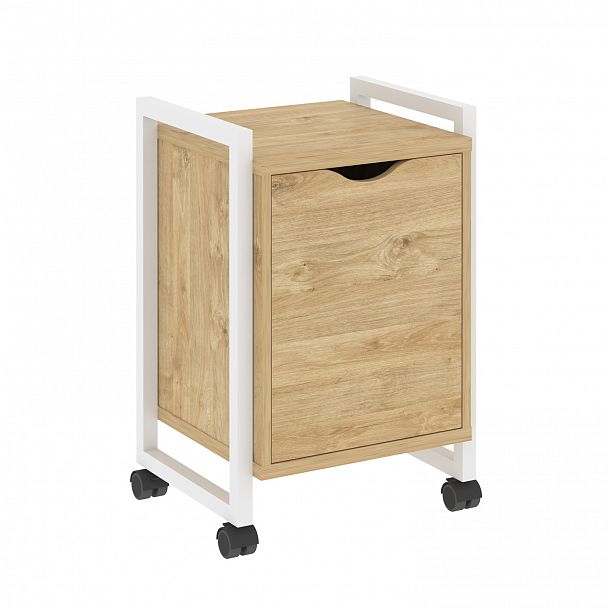 Тумба на колесах "Loft" VR.L-T2.K тиквуд светлый/белый - Вид 1