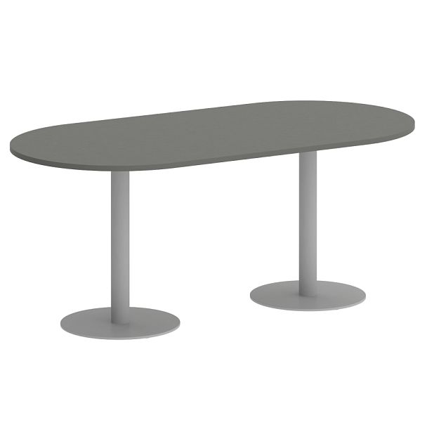 Home Office Стол овальный VR.SP-5-180.1 Металлик/Серый металл 1800*900*750 - Вид 1