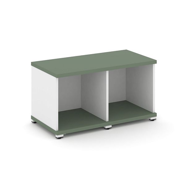 Concept Стеллаж 2 узкие секции, 1 ниша CN.STU-120 Кобо/Белый Бриллиант/Металл Белый 836*420*450 - Вид 1