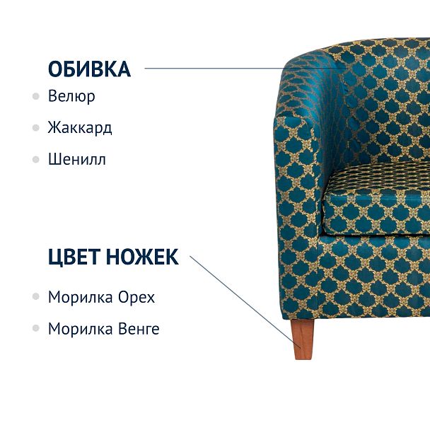 Кресло Капучино, жаккард Sunlight, ножки бук - Вид 7