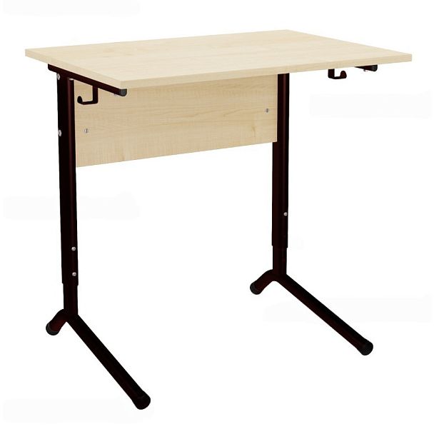 Стол ученический 121Р, 1-местный, регулируемый на плоскоовальной трубе (м/к Коричневый, Серый, Черный), гр.3-5 - Вид 1