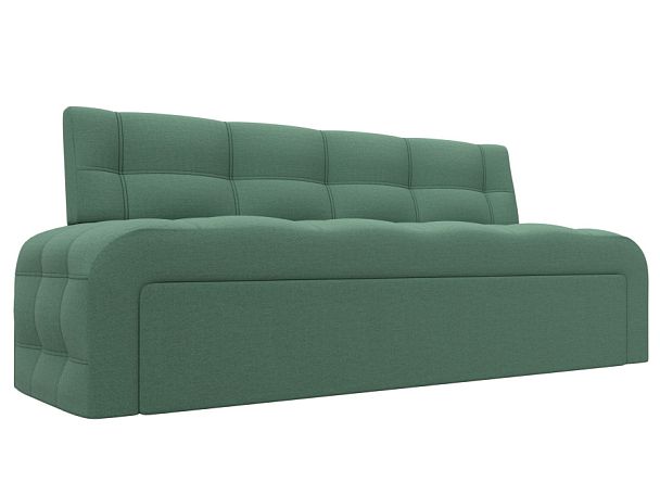 Диван кухонный прямой Люксор Рогожка зеленый - Вид 1