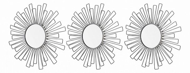 Набор из 3 зеркал настенных (25 см) Aviere 29230 - Вид 1