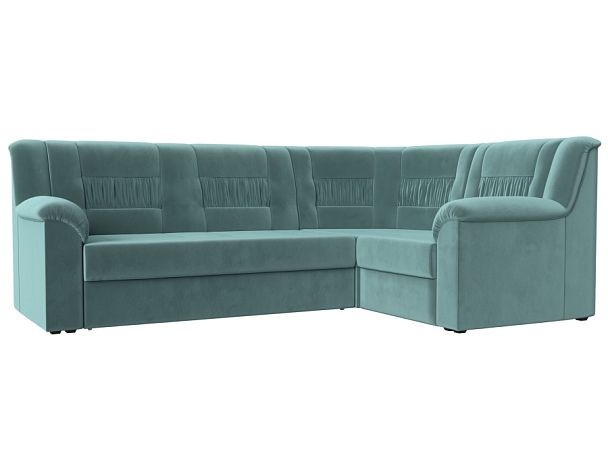 Угловой диван Карелия правый (полностью Велюр бирюзовый) - Вид 1