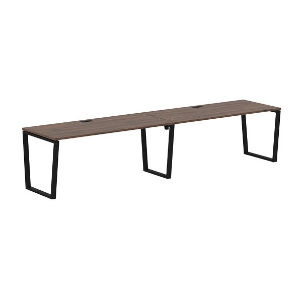 Стол 2-х местный EVWST 3580 Дуб Денвер тёмный/Черный 3526х800х750 EDIS - Вид 1