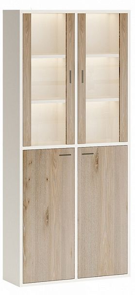 Шкаф-витрина Домино СУ(ш2в2)+2ФС+2ФГ Белый/Нельсон - Вид 1