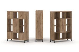 Стайл Проджект Набор стеллажа 1 сторон., 4 яр. SN.NS-431 Дуб Табак/Металл Антрацит 1121*400*1615 - Фото предпросмотра