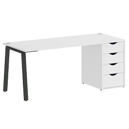 Home Office Стол письменный VR.SP-3-178.4.A Белый бриллиант/Антрацит металл 1780*720*750 - Фото предпросмотра