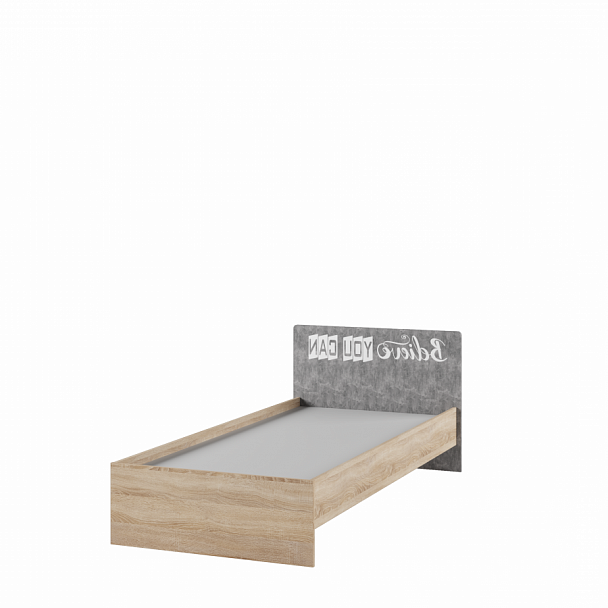 Спальня Колибри Лофт кровать 0,9 дуб сонома/ателье светлое - Вид 1