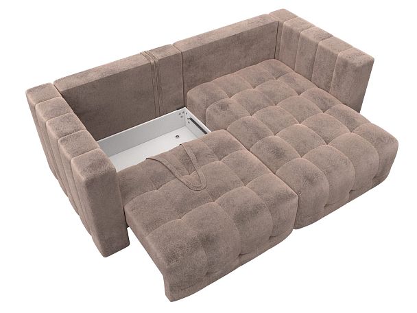 Диван угловой Лига-052 НПБ угол универсальный Велюр бежевый - Вид 7