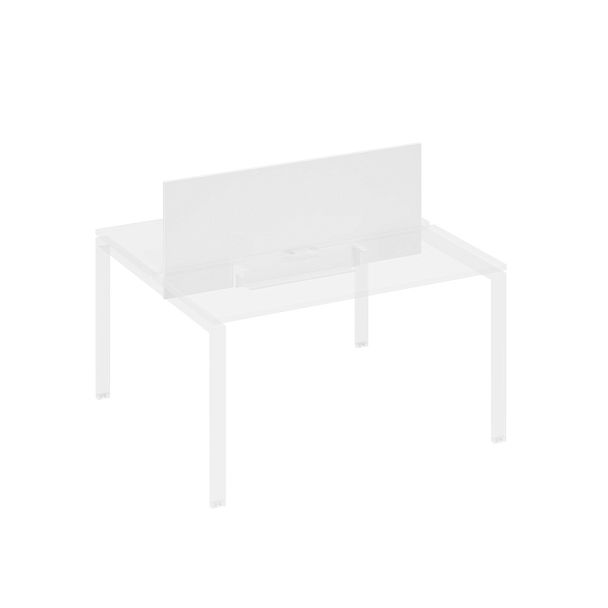 Экран настольный фронтальный для стола 140 с двумя кабель-каналами A4 А4 Б 847 БП белый премиум / металлокаркас белый - Вид 1