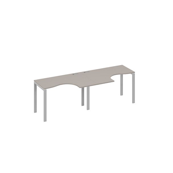 Рабочая станция UNO (2х120) столы Классика эргономичные A4 А4 Б1 031-2 БП мокко премиум / металлокаркас серый - Вид 1