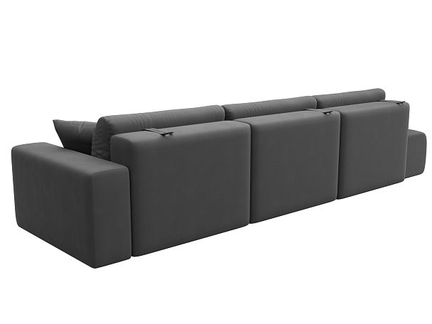 Диван прямой Лига-036 НПБ Модерн Лонг подлокотник справа Искусственная замша серый - Вид 6