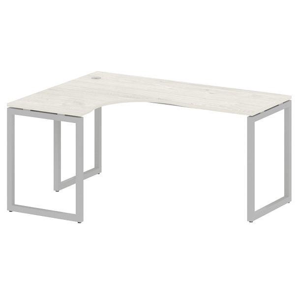 Metal System Quattro Стол криволинейный левый на О-образном м/к 40БО.СА-4 (L) Дуб наварра/Серый металл 1600*1200*750 - Вид 1