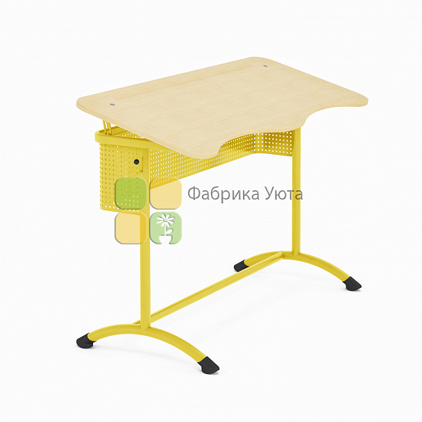 Парта двухместная ЭКСТРА (Р) с угл. накл. стол. и перф. экраном, рег (1-3 гр) - Вид 2