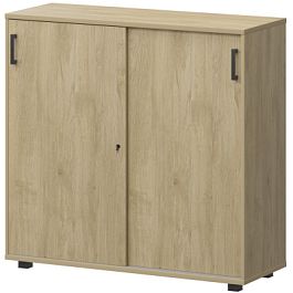 Стеллаж с раздвижными дверями НТ-412.Ч Баттл Рок 1200x442x1283 Аргентум - Фото предпросмотра