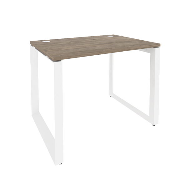 Onix Стол рабочий на О-образном м/к O.MO-SP-1.7 Тиквуд темный/Белый металл 980*720*750 - Вид 1