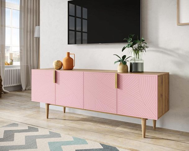 Комод под TV с четыремя дверками Line LN06/GR1/pink - Вид 3