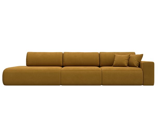 Диван прямой Лига-036 НПБ Модерн Лонг подлокотник справа Велюр желтый - Вид 2