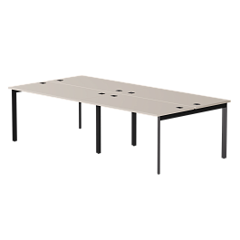 Бенч-система на 4 места Everprof EVO на металлокаркасе 2760х670(1370)x755 опоры 45гр Кашемир/Черный - Фото предпросмотра