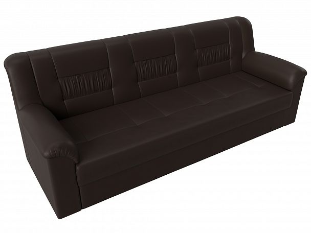 Прямой диван Карелия (полностью экокожа коричневая) - Вид 5