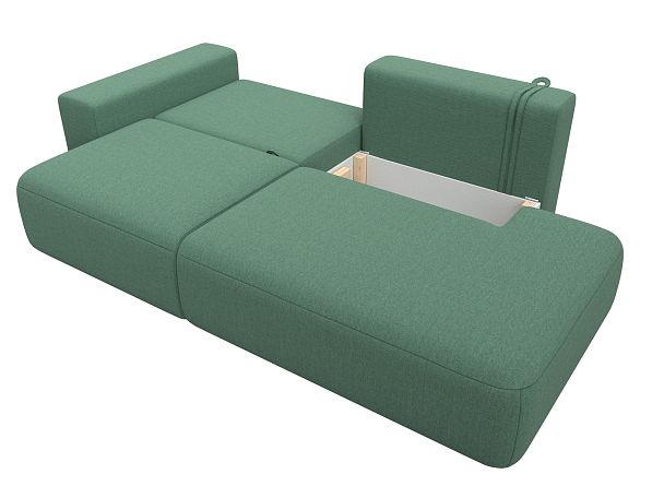 Диван прямой Лига-036 НПБ Модерн подлокотник слева Рогожка зеленый - Вид 8