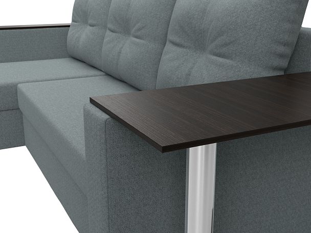 Диван угловой Атланта Лайт левый угол Рогожка серый - Вид 3