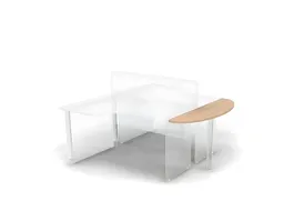 БЕРЛИН / BERLIN Приставной элемент для 2 столов с перегородкой (без опоры) 1300х400х28 Акация - Фото предпросмотра