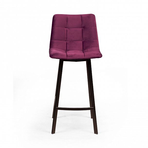Стул полубарный UNO, бархат красный 16 / чёрный профиль - Вид 3