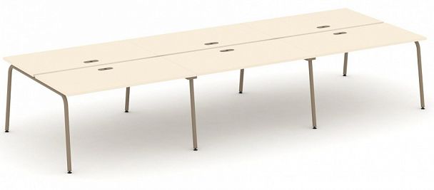 Рабочая станция на 6 мест "ESTETICA" ES.D.RS-6.3-LK Сатин - Вид 1