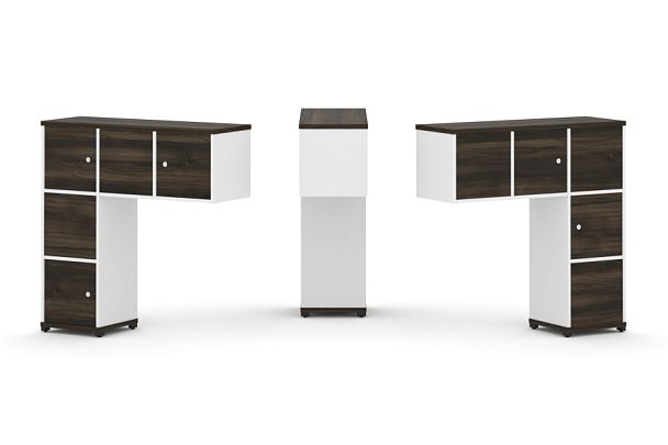 Concept Надставка низкая CN.DNN-007 Дуб Мали/Белый Бриллиант/Металл Черный 1099*365*1130 - Вид 1