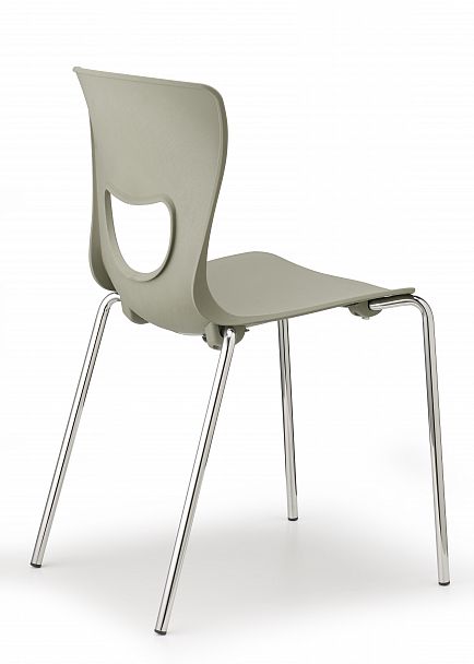 Стул PLUTO (4 ножки) каркас хром, серый - Вид 3